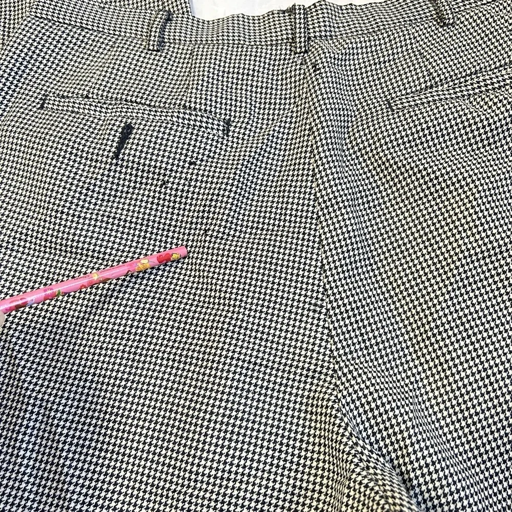 J. Crew Black and White Houndstooth Pants 100%wool - Picture 5 of 10